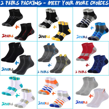2 Pairs/Lot Running Socks Men Sport Outdoor Casual Cotton Red Stripes Compression Black Colorful Sock Male Gifts 21 Colors
