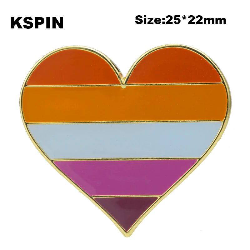 10pcs a lot Sun Set Lesbian Pride LGBT Pride Badge Lapel Pin Brooch