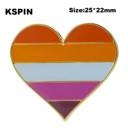 10pcs a lot Sun Set Lesbian Pride LGBT Pride Badge Lapel Pin Brooch