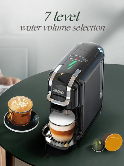 HiBREW 5 in 1 Multiple Capsule Coffee Machine Hot/Cold DG Cappuccino Nes Small Capsule ESE Pod Ground Coffee Cafeteria 20Bar H2B