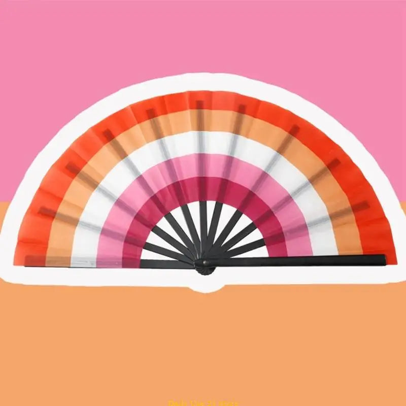 Rainbows Folding Fan Colourful Fan LGBTs Gay Prides Party Summer Music Festival
