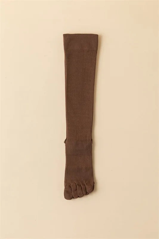 New Women Knee High Toe Socks Soft Lady Girls Breathable Comfortable Solid Color Cute Long Sock For Women