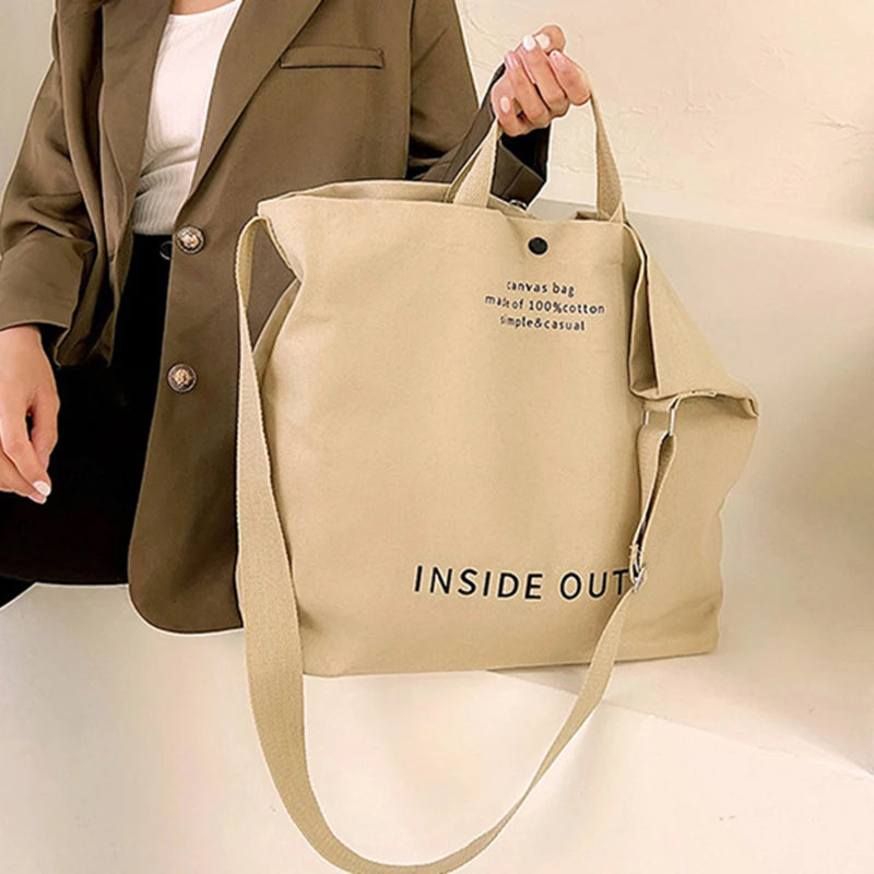 High Quality Canvas Men and Women Simple Cross-body Bag Wash Canvas Thick Handbag Large Capacity Arts Students Package Satchel