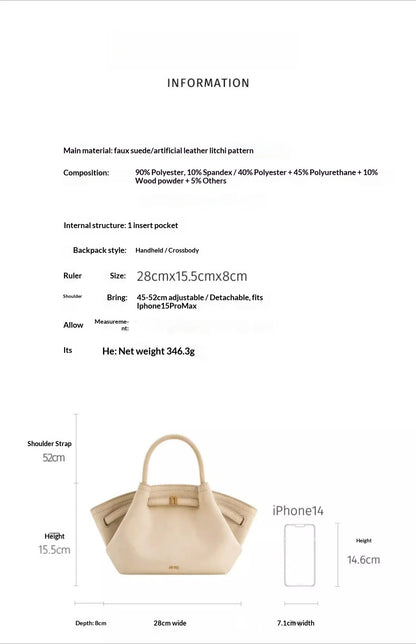 JW PEI Dumpling Bag, New Style, Genuine Leather, Small Size, Women's Shoulder Bag, Handbag, Crossbody Bag