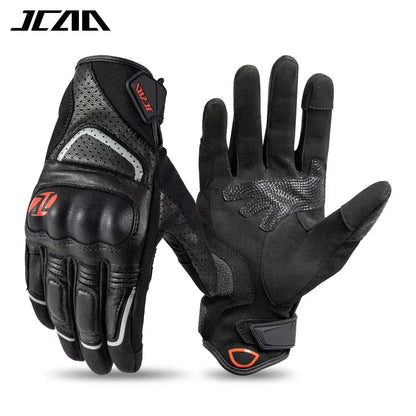 Unisex Goatskin Leather Riding Sports Biker Motorcycle Gloves Knuckle Mitten Men's Motocross Glove motogp Accessories for Summer