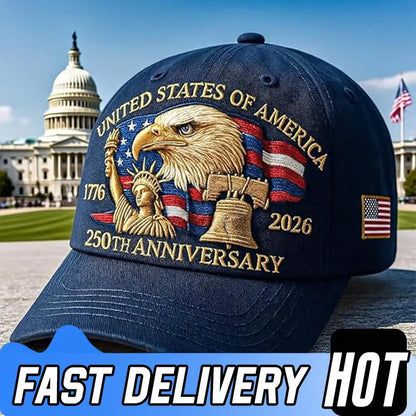 Men Women Baseball Caps US 250th Anniversary Cap Adjustable Retro Washed Patriotic Cap US 250th Anniversary Sports Trucker Hat