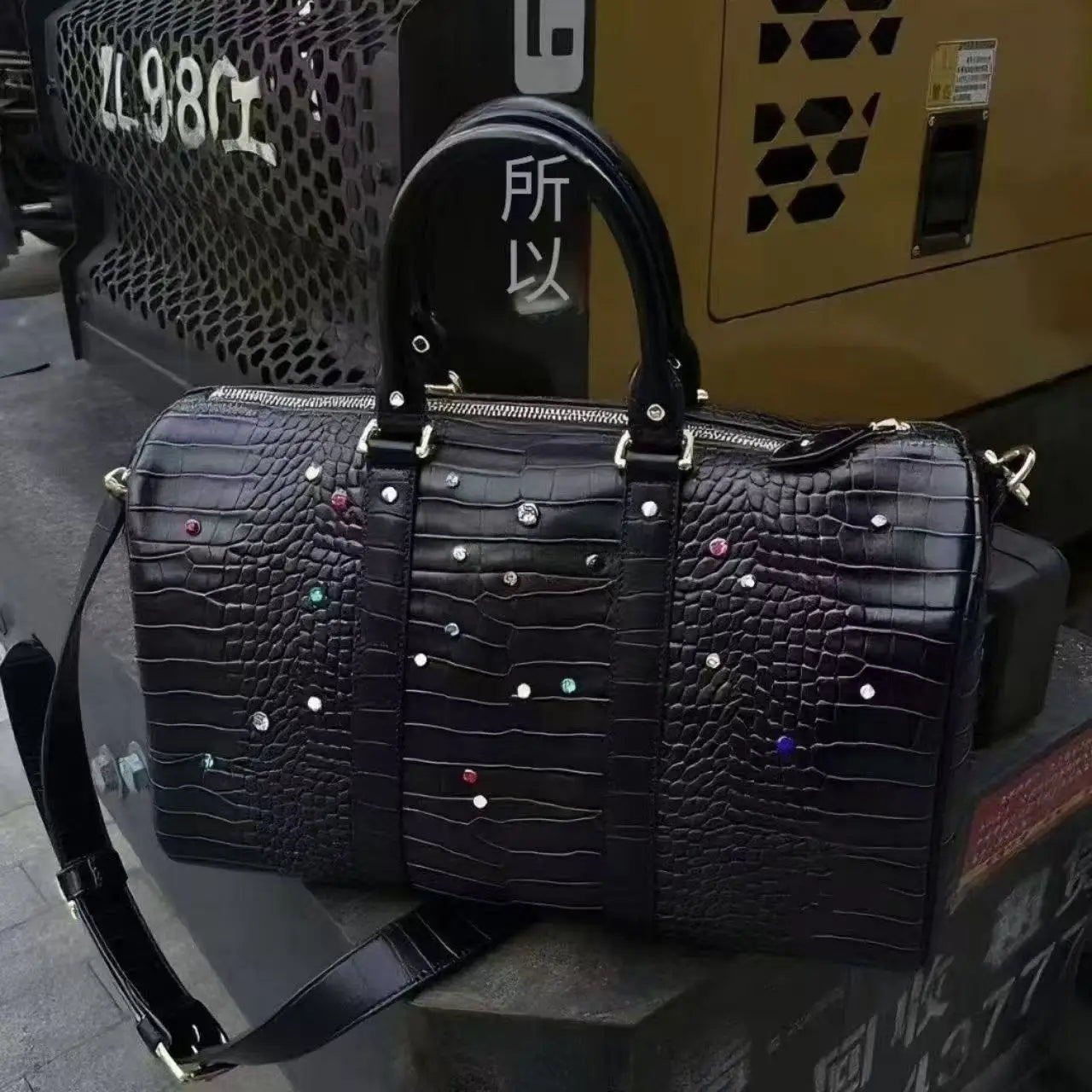 Tote Bag Women Crocodile Grain 2025 Fashion Vintage Diamond PU High-Capacity Shoulder Bag Handbag Euro-America Style