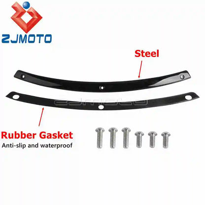 Steel Motorcycle Front Windshield Trim W/ Rubber Gasket For Harley Electra Street Tri Glide Touring Windscreen Strips 1996-2013