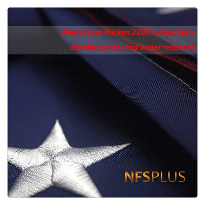 Embroidered USA Flag Outdoor Waterproof Nylon Sewn Stripes Brass Grommets Oversized American Flags And Banners United States