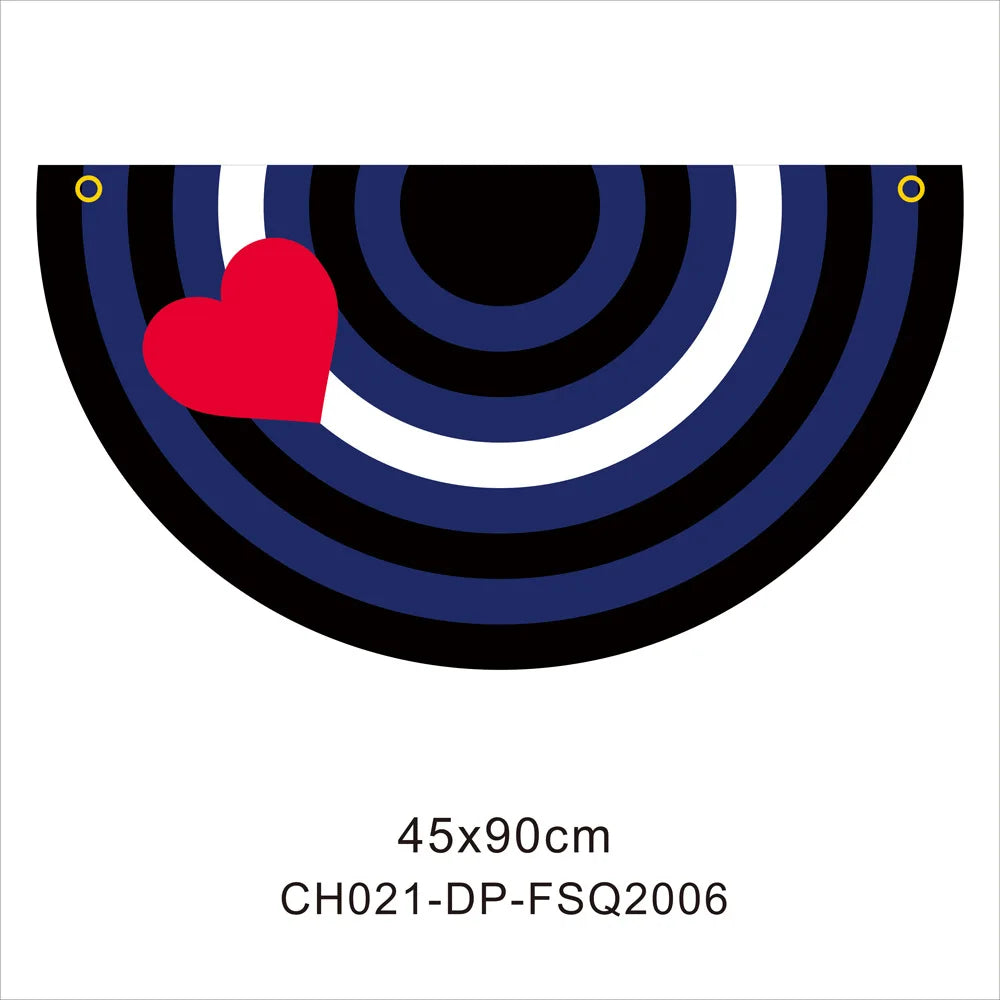 45*90cm Rainbow Flag Fan Shaped Gay  Semicircle LGBT Pride Lesbian Bisexual Transgender Pansexual Asexual Banner