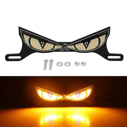 Motorcycle LED License Plate Decorative Lights Snake Eye Rear Tail Light Strobe Flashing Electric Motorcycle Modified Accessory