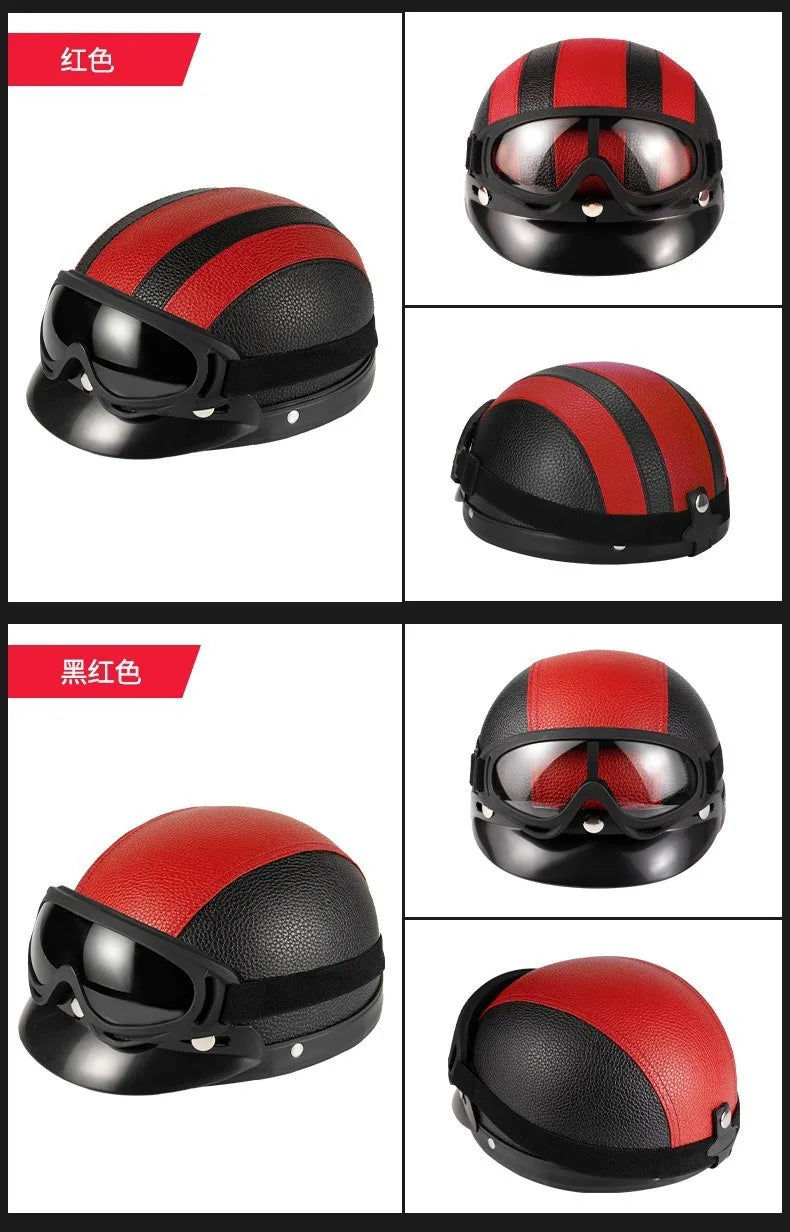 New style safety helmet motorcycle headgear all seasons universal for men and women, warm in autumn and winter,retro half helmet