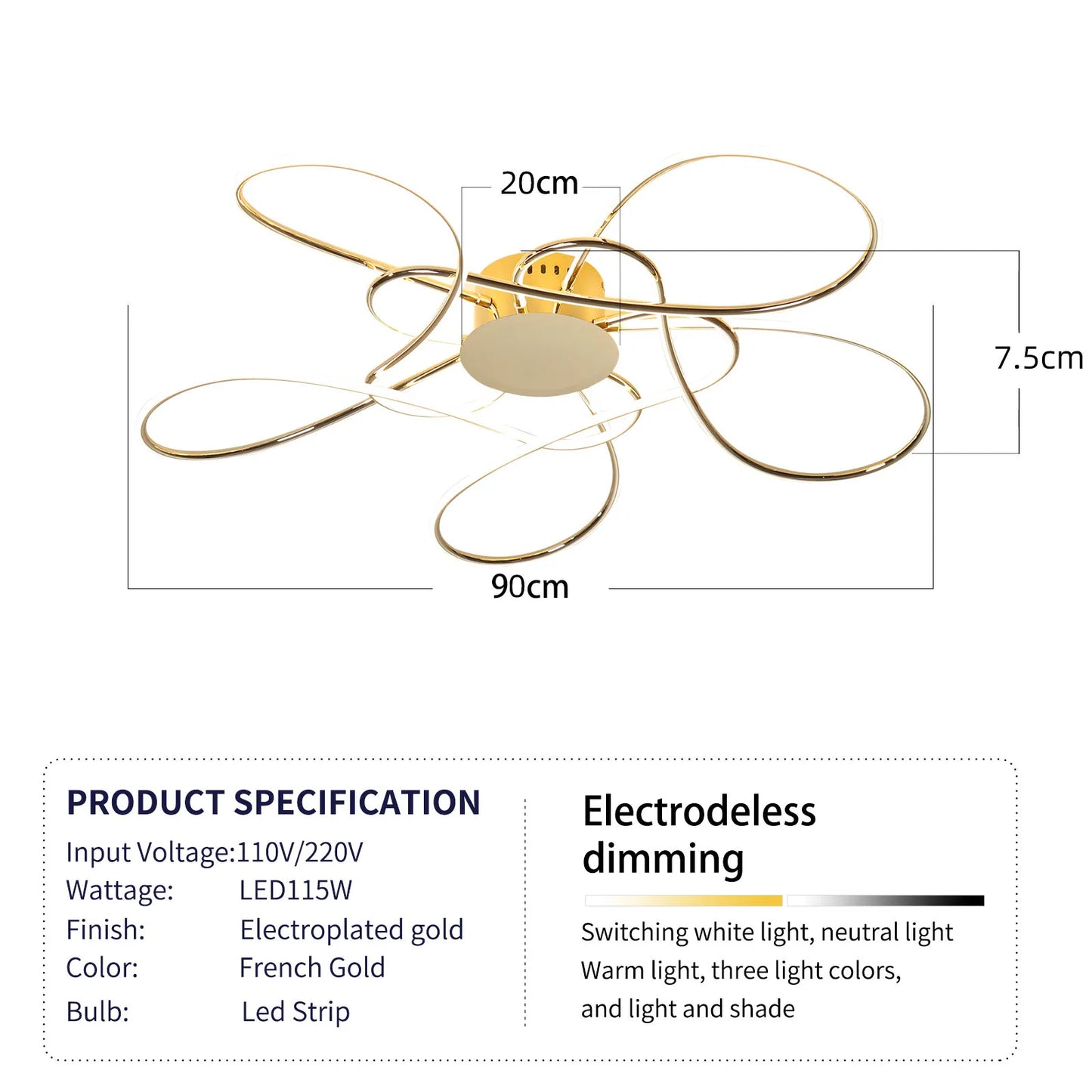 Chrome/Gold Plated Modern LED Chandelier for Living Room Lamp Bedroom Ceiling Chandeliers AC 90-260V Home Deco Light Fixture