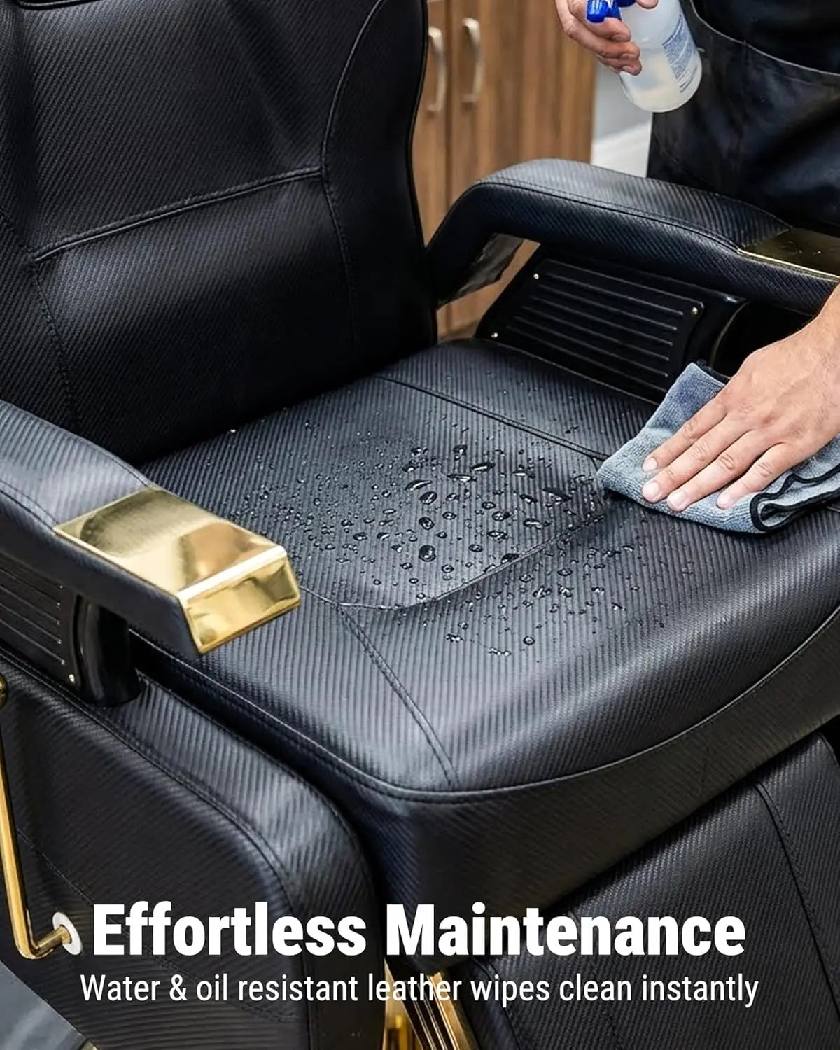 Salon Chair for Hair Stylist, 440 Lbs Heavy Duty Reclining Barber Chair with High-Density Foam Cushioning, Customized