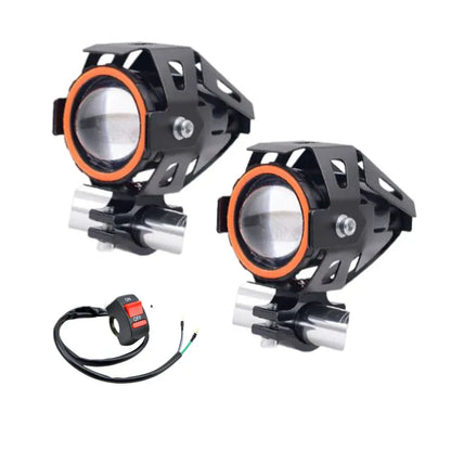 2×LED Angel Eye Mini Motorcycle Headlight Auxiliar Driving Lamp led flashlight Motorbike Front Spotlight ATV Scooter Accessories