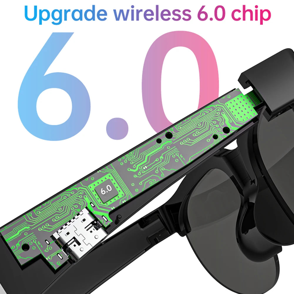 Smart Glasses AI Translator Hands-Free Music & Calls BT Sunglasses UV Protection Outdoor Sports Headphones for Men Women