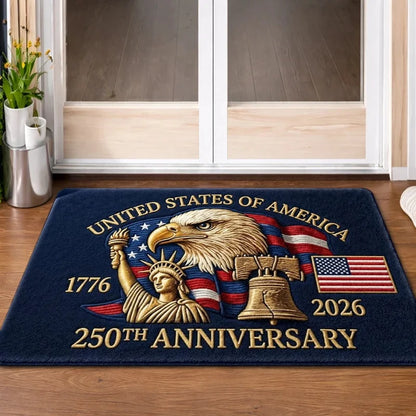 US Independence 250th Anniversary Doormat Multi Pack Set Patriotic Flannel Rug Non Slip Rubber Backing Washable Welcome Mat
