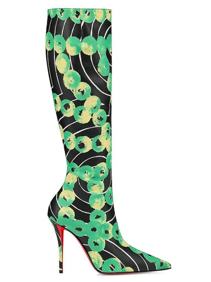 European andAmerican sexy suede leopardprint pointed stagewalking shoes,women's fashion slim high heels,side zipper banquetboots