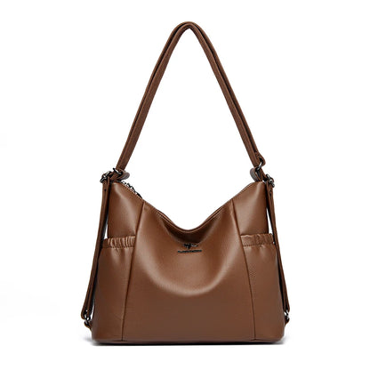 High Quality Soft Pu Leather Shoulder Bags for Women Women Bags Luxury Designer Multifunction Travel BackPack Commuter Handbags