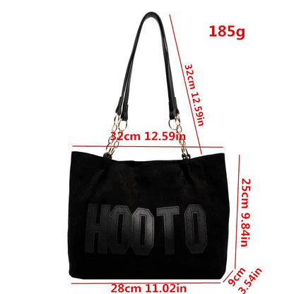 Solid Color Shoulder Bag, Trendy Letters Tote Bag, Canvas Campus Handbag for Women, Office,College,Work,Travel Hand Bags Bolsa