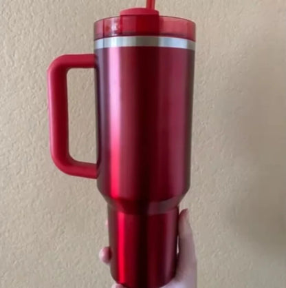 40oz Tumbler withLOGO Handle Lid Straw Stainless Steel Vacuum Insulated Quengher H2.0 Thermos Cup Silicone Boot for Stanleys