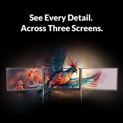 Sibolan 15.6 inch Three Screen Portable Monitor 60Hz 1080P 100% sRGB Metal Body HDMI USB-C Plug External Display For Win mac OS