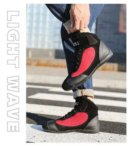 Outdoor Motorcycle Riding Shoes Anti Slip Go Kart Training Shoes Motorcycle Travel Off-road Shoes for Men Motocross Boots