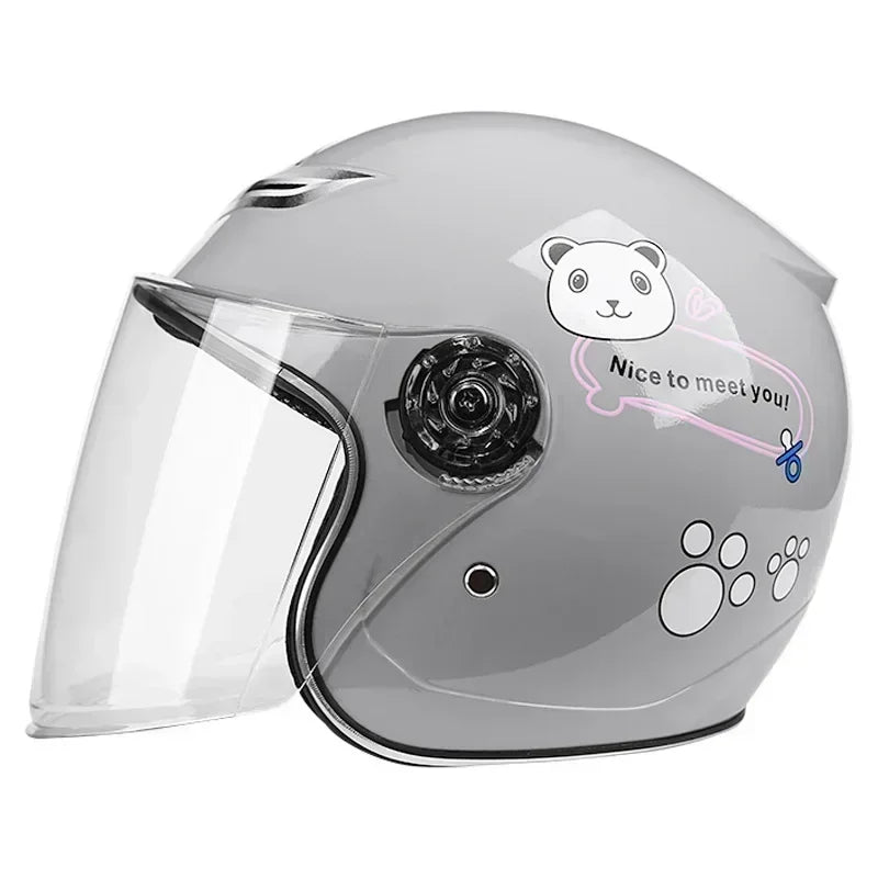Cartoon Children Helmet With Pattern Four Seasons Safety Protection Child Outdoor Sports Motorcycle Open Face Cute