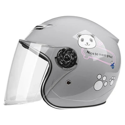 Cartoon Children Helmet With Pattern Four Seasons Safety Protection Child Outdoor Sports Motorcycle Open Face Cute