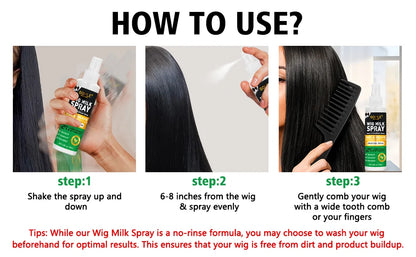 Wig Care Solution Spray for Synthetic Hair with Wig Shampoo Smooth Conditioner Wax Stick Lace Wig Adhesive Remover Styling Tools