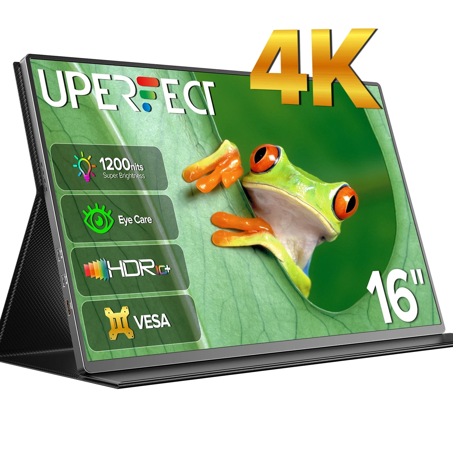 UPERFECT 16" 1200Nits Portable Gaming Monitor 4K IPS Laptop Screen 3840x2400 Travel Office Computer PC Display For Phone Switch