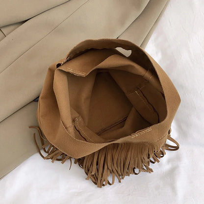 Suede Tassel High Quality Faux Shoulder Bags Fashion Large Capacity Sense of Luxury Popularity Women's Tote Bags Casual New