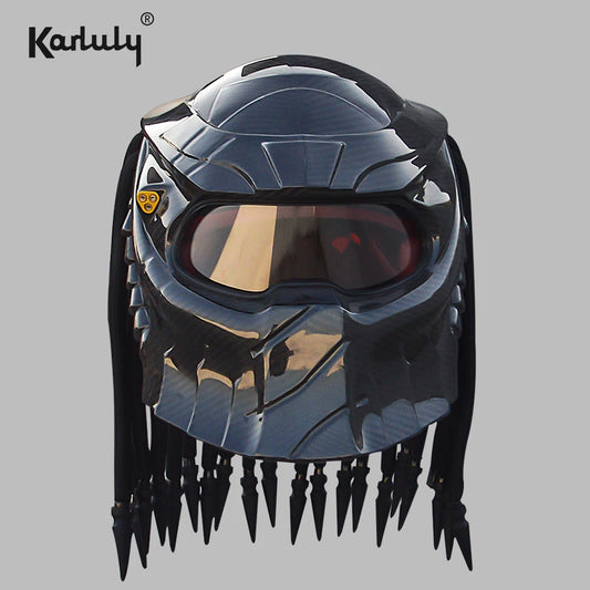 Personalized Full Coverage Predator Carbon Brazed Special Shape Helmet Vintage Motorcycle Sports Bike Full Face Party face mask