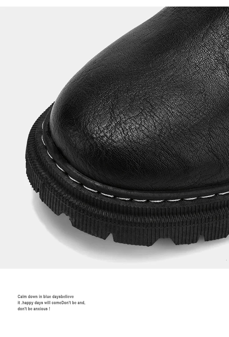 2024 New Men's Shoes High-top Leather Boots Men's Casual Fashion  Boots Retro All-match Work Shoes Fashion Desert Boots