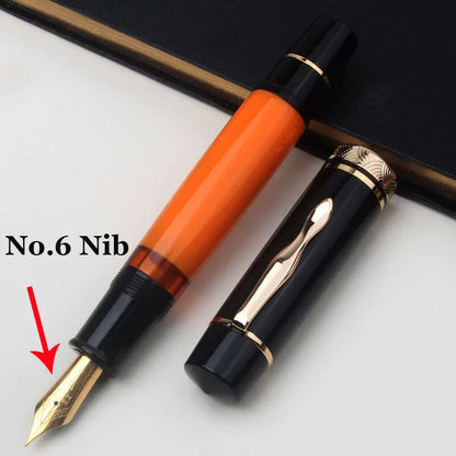 MAJOHN P139 High Quality Fountain Pen Piston Filler Resin Body Ebonite Feed Size 8 40 Nib Rotating Cap Postable Office Gift