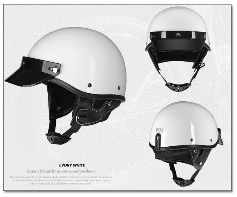 Motorcycle Half Helmet Vintage Motorbike Helmets Men Women Unisex Scooter Four Seasons Helmet Motocross Open Face Helmet S-XL