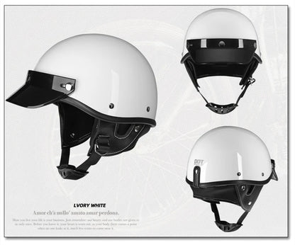 Motorcycle Half Helmet Vintage Motorbike Helmets Men Women Unisex Scooter Four Seasons Helmet Motocross Open Face Helmet S-XL