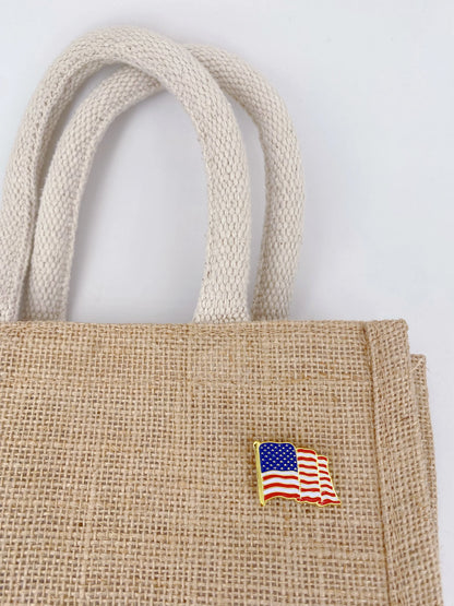 American Flag Pin Gold Plated Enamel Patriotic Waving USA Lapel Pin - Bulk Pack for Suit, Coats, Lanyards, Hats