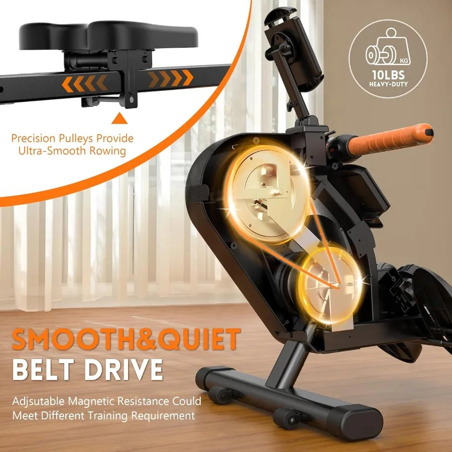 HighPerformance Magnetic Rowing Machine for Home Fitness with APP Connectivity and LCD Monitor Supports Tablet Holder Ideal for