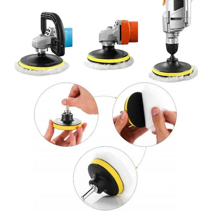 5Pcs 3/4/5/6/7 Inch Wool Car Polishing Pad Set For Polisher Machine Waxing Polishing Buffing Wheel Auto Paint Care Polisher Pads