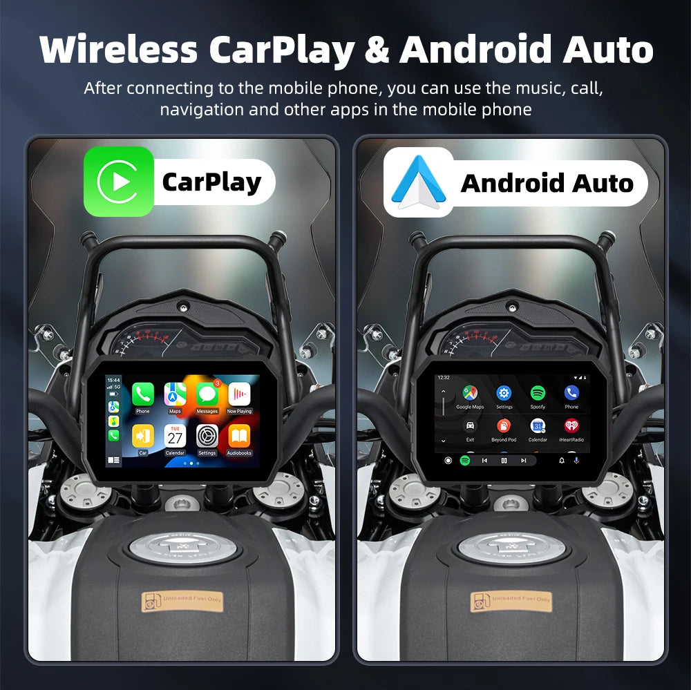 5 inch Wireless CarPlay Moto Android Auto Digital Motorcycle Dashboard GPS Motorcycle Navigation Two Theme Display Screen