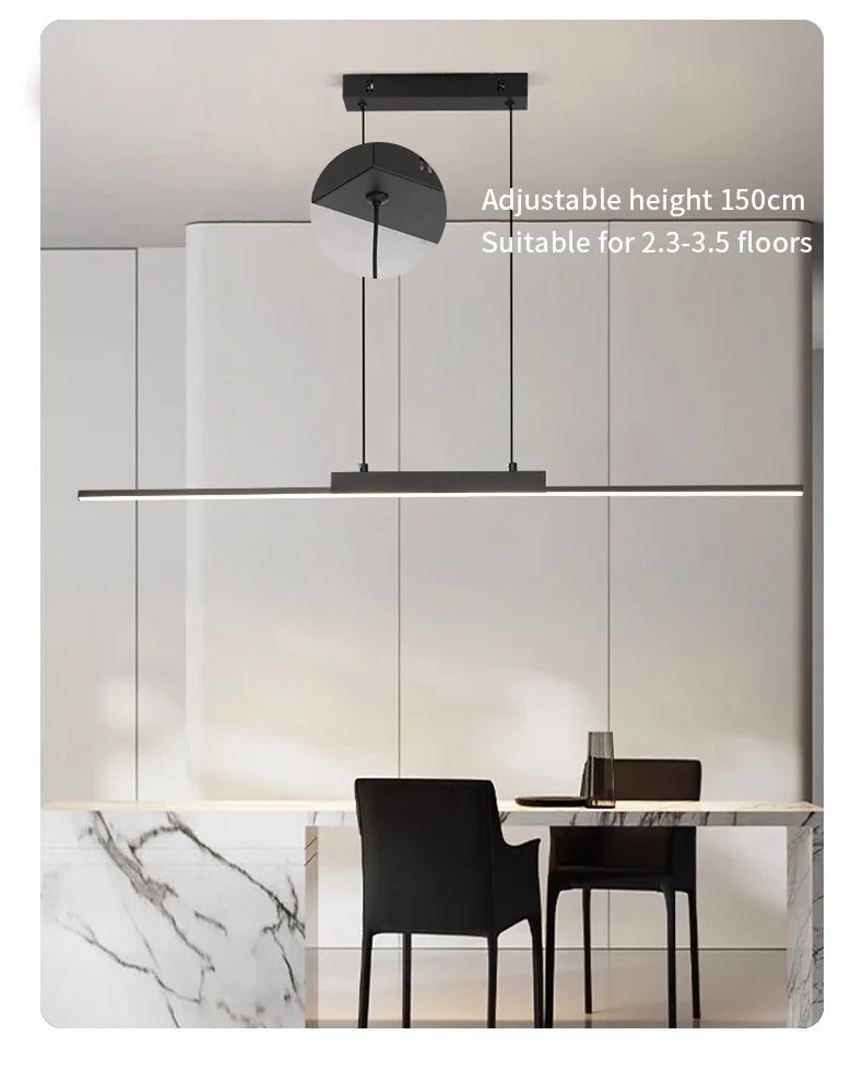 Modern LED Pendant Light 80/100CM For Living Room Kitchen Restaurant Dining Table Bar Indoor Decorative Lighting Hanging Lights