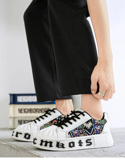 Men's White Sneakers 2025 New Arrival Fashionable Casual Shoes Durable Anti-slip Thick-soled Elevator Comfortable Breathable Eas