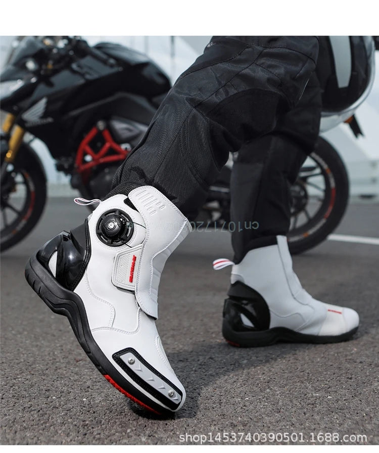 Motorcycle Riding Boots Summer New Anti-fall Casual Cycling Shoes Men's Outdoor High-top Cross-country Race Motorcycle Shoes