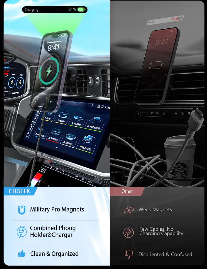 Car For Magsafe 30W Wireless Charger Air Vent Phone Holder Stand For iPhone 17~12 Samsung Xiaomi Fast Charging Cellphone Bracket