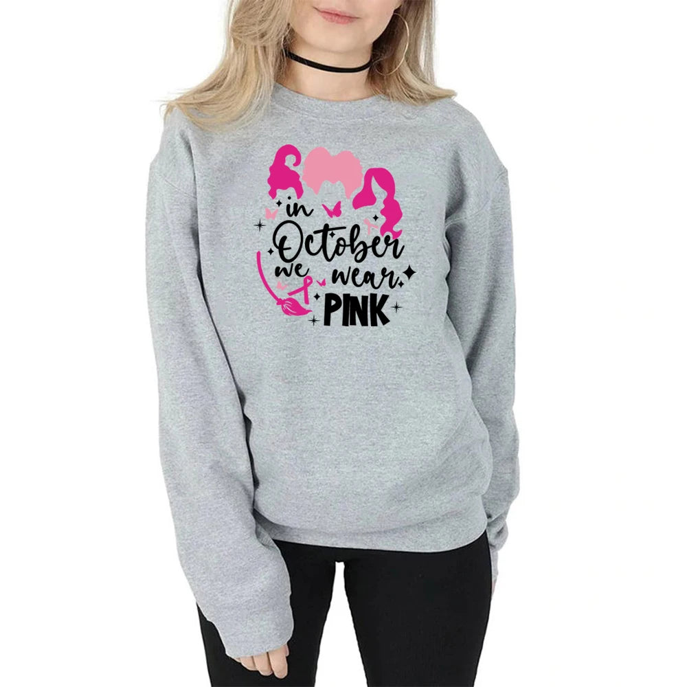 Breast Cancer Awareness Sweatshirt In October We Wear Pink Hoodie Pink Ribbon Sanderson Sister Sweatshirts Breast Cancer sweater