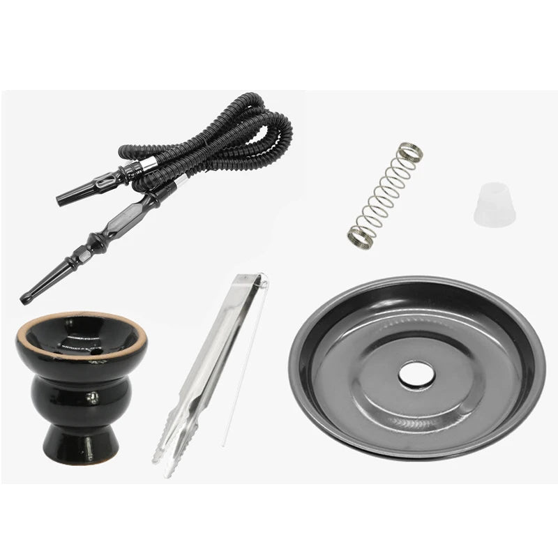 Aluminum Alloy Hookah Set Portable Small Single tube Hookah Shisha Sheesha Plastic Hose Chichas Hooka Hookaah Smoke