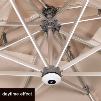 Led Big Size Umbrella Parasol Metal 3M Dia Solar Panel Patio Restaurant Umbrella Outdoor Garden Nature Wholesale Beach Umbrellas