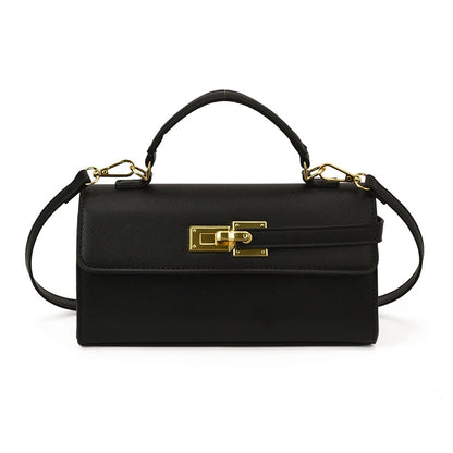 Women's Brand Luxury Lock Bag Retro Trendy Crossbody Bag Large Capacity Square Handbag Flip-top Commuter Bag Casual Shoulder Bag