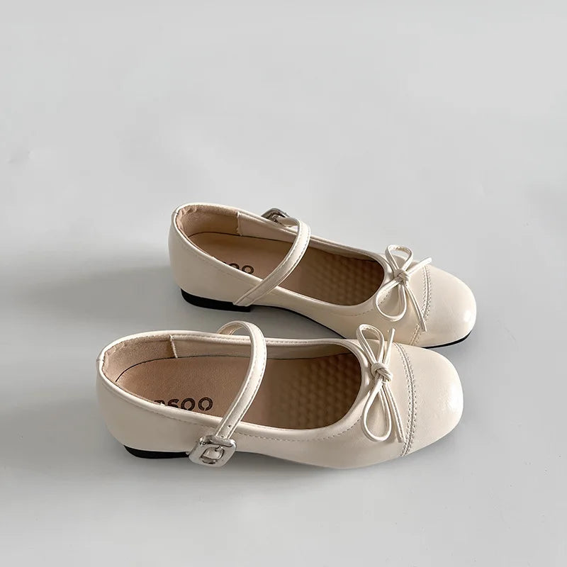 2026 New Spring Vintage Women Ballet Flats Shoes Comfort Round Toe Soft Sole Shoes Elegant Butterfly-knot Dress Grandma's Shoes